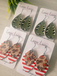 Christmas Leather Dangles