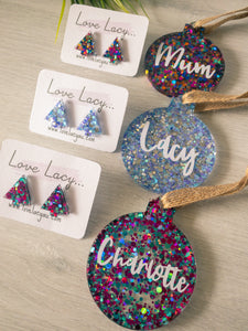 Christmas Bauble and Tree Stud Duo