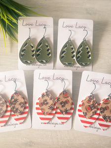 Christmas Leather Dangles