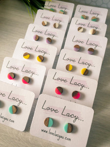 Mini Wood Studs with Colour