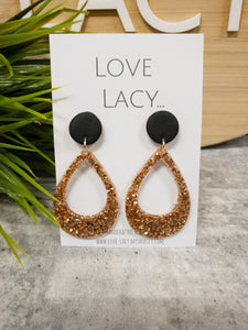 Rose Gold Glitter Resi Dangles