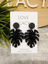 Load image into Gallery viewer, Black Glitter Resi Dangles
