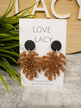 Load image into Gallery viewer, Rose Gold Glitter Resi Dangles
