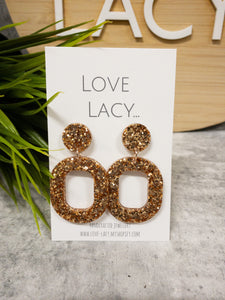 Rose Gold Glitter Resi Dangles