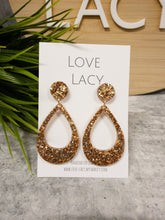 Load image into Gallery viewer, Rose Gold Glitter Resi Dangles
