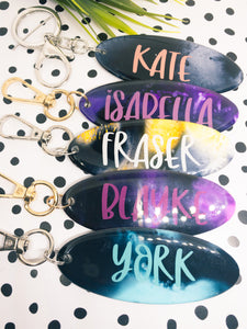 Galaxy Ink Key Rings / Bag Tag - Personalised