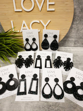 Load image into Gallery viewer, Black Glitter Resi Dangles
