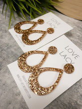 Load image into Gallery viewer, Rose Gold Glitter Resi Dangles
