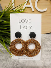 Load image into Gallery viewer, Rose Gold Glitter Resi Dangles
